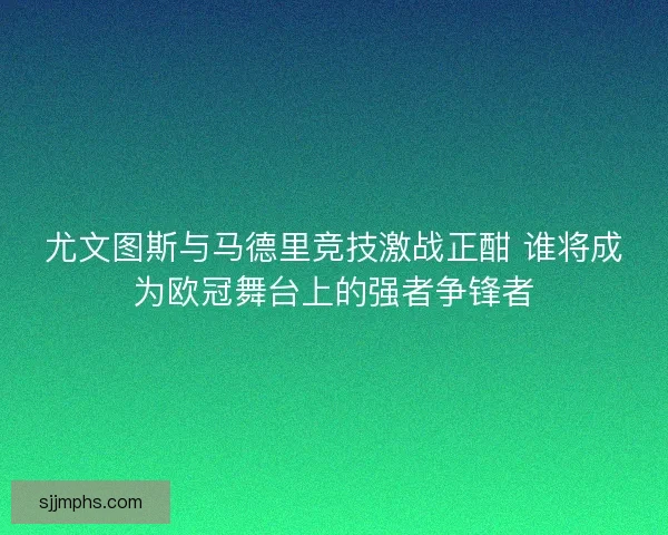 尤文图斯与马德里竞技激战正酣 谁将成为欧冠舞台上的强者争锋者 尤文图斯与马德里竞技激战正酣 谁将成为欧冠舞台上的强者争锋者